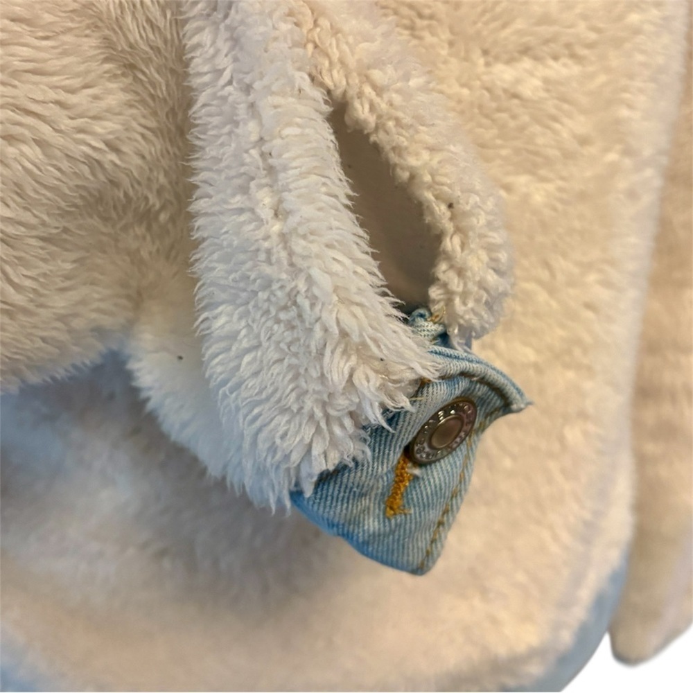 Maurice’s Sherpa Fleece Jacket, Denim Trim & Button Front Closure Women size XS - Picture 8 of 15